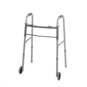 Medline Two Button Folding Walker with 5" Wheels MDS86410W54H