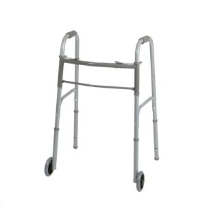 Medline Two Button Folding Walkers with 5" Wheels MDS86410W54B