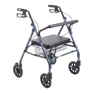Drive Heavy Duty Bariatric (500lb Support) Walker Rollator Padded Seat Blue 10215BL-1