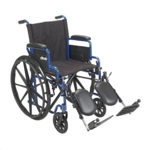 Blue Steel Wheelchair Flip Back Arms Elevating Leg Rests Drive Medical bls20fbd-elr