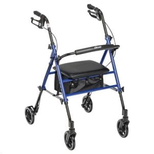 Drive Adjustable Height Rollator Walker 6" Wheels, Blue
