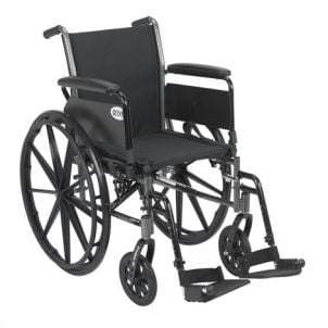 Drive Medical Cruiser III Lightweight Wheelchair with Swing-Away Footrests - 18 Inch