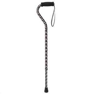 Drive Foam Grip Offset Handle Walking Cane, Pink Floral