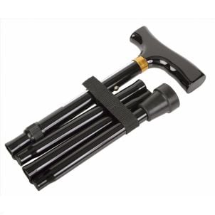 Pair of Medline Folding T Handle Canes Black MDS86430WH