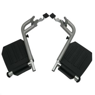 Pair of Swing Away Foot s FlyWeight Silver Transport Chair 