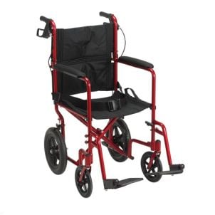 Lightweight Expedition Red Transport Wheelchair