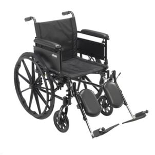 Cruiser X4 Lightweight Wheelchair with Detachable Full Arms, Elevating Leg Rests, 18" Seat