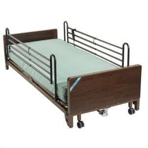 Delta Ultra Light Full Electric Low Hospital Bed Full Rails Innerspring Mattress 