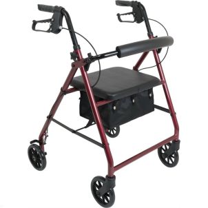 ProBasics Aluminum Rollator with 6-inch Wheels, Burgundy RLA6BG