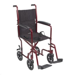 Lightweight Red Transport Wheelchair by Drive Medical