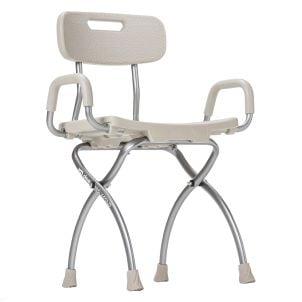 MD by Drive X-Fold Shower Chair, Stone by Drive Medical MD50100TP
