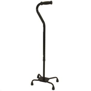 Black Aluminum Quad Cane - Roscoe Medical