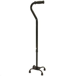 Black Aluminum Quad Cane - Roscoe Medical