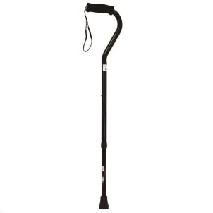 Black Aluminum Offset Aluminum Cane - Roscoe Medical