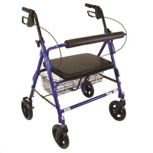 Blue Aluminum Bariatric Rollator - Roscoe Medical