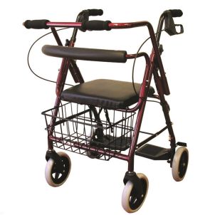 Blue Aluminum Transport Rollator - Roscoe Medical