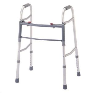Grey Aluminum Two Button Walkers - Roscoe Medical