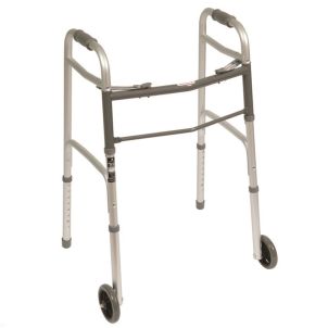 Grey Aluminum Two Button Walkers - Roscoe Medical