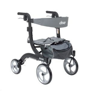 Hemi Nitro Walker Rollator, 10" Casters by Drive Medical, RTL10266BK-H