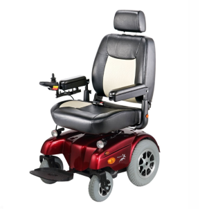 Red Gemini Heavy Duty Power Wheelchair by Merits, P3017-ARMU