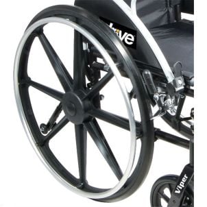 24" Rear Wheel for Viper and Sentra Recliner Wheelchair Black STDS1006