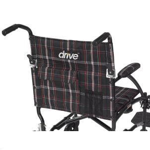 Back Upholstery for Fly-Lite Transport Chair Silver Plaid Drive Medical STDS2A1892