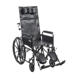 Silver Sport Full-Reclining Wheelchair, Full Arms, 18" Seat by Drive Medical SSP18RBDFAV