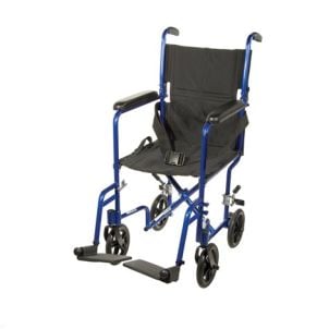 Lightweight Blue Transport Wheelchair by Drive Medical