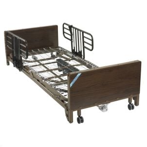Delta Ultra Light Full Electric Low Hospital Bed Half Rails Innerspring Mattress 