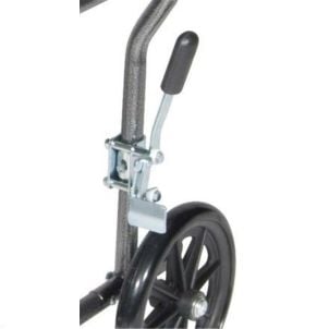 Lightweight Steel Transport Wheelchair, Fixed Full Arms, 19" Seat Left Brake STDS4S092L 
