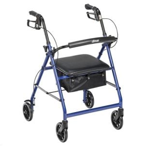 Blue Walker Rollator 6" Wheels Fold Up Back Padded Seat R726BL