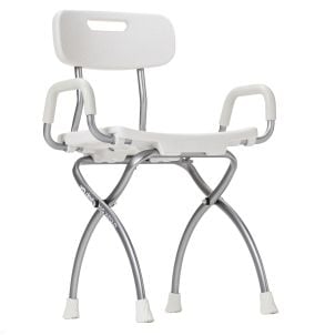 MD by Drive X-Fold Shower Chair, Pearl by Drive Medical MD50100WH