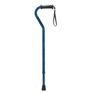 Drive Adjustable Height Offset Handle Cane with Gel Hand Grip, Blue Crackle
