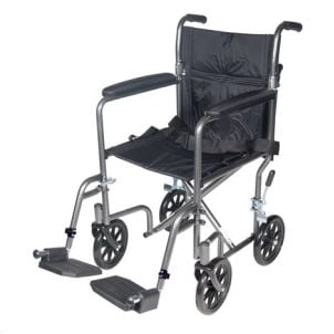 Lightweight Steel Transport Wheelchair | 17 Inch by Drive Medical