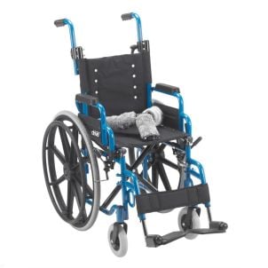Wallaby Pediatric Blue 14" Folding Wheelchair by Wenzelite 