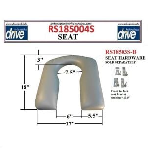 U Shaped Commode Seat Without Pail Holders RS185004S