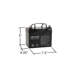 35Ah 12V Mobility Scooter Battery, Universal, L1 Terminal UB12350 (Default)
