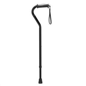 Drive Adjustable Height Offset Handle Cane with Gel Hand Grip, Black