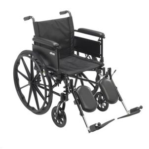 Cruiser X4 Lightweight Dual Axle Wheelchair with Adjustable Detachable Arms, Full Arms, Elevating Leg Rests, 16" Seat