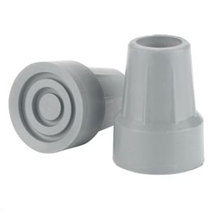 Drive Crutch Tips, 7/8", Gray, 1 Pair