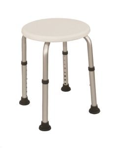 White Aluminum Height Adjustable Bath Stool - Roscoe Medical