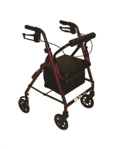 Burgundy Aluminum Z600J Junior Rollator Padded Seat - Roscoe Medical