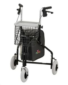 TRAVELER 3 WHEEL ROLLING WALKER - BLACK by Nova