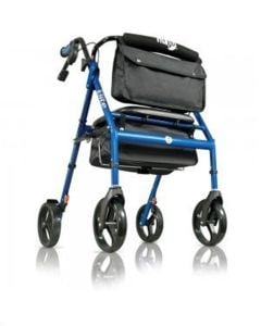 Hugo Elite Rolling Walker with Seat, Blue 700-959E