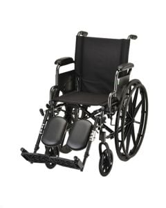 HAMMERTONE WHEELCHAIR- 18 INCH LIGHTWEIGHT WITH FLIP BACK DETACHABLE ARMS & ELEVATING LEGREST