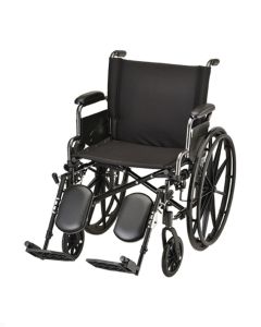 HAMMERTONE WHEELCHAIR- 20 INCH LIGHTWEIGHT WITH FLIP BACK DETACHABLE ARMS & ELEVATING LEGREST by Nova