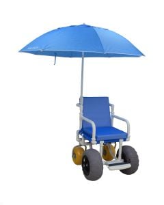All Terrain Beach Wheelchair with Umbrella by MJM Intl, Blue 722-ATC-GRYW-UMB