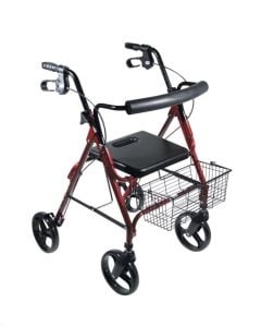 DLite Lightweight Walker Rollator 8" Wheels Red Drive Medical