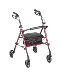 Drive Adjustable Height Rollator Walker With 6" Wheels, Red RTL10261RD