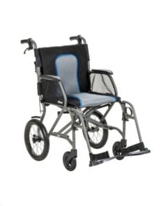 Black AeroFly Ultra-Lite Transport Chair by Drive Medical, AFT18BK-SF